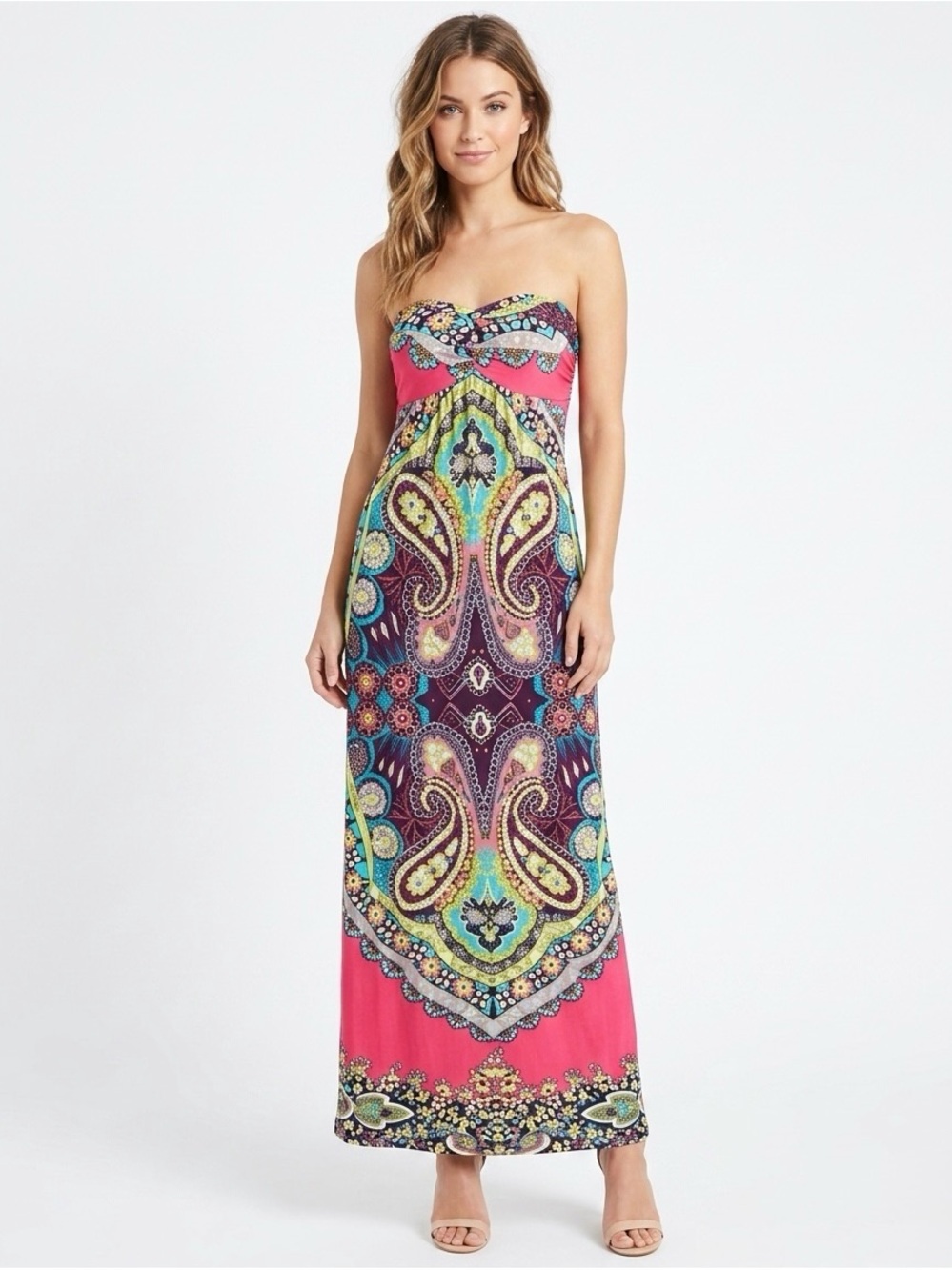 [F21] Sweetheart Paisley Print Dress